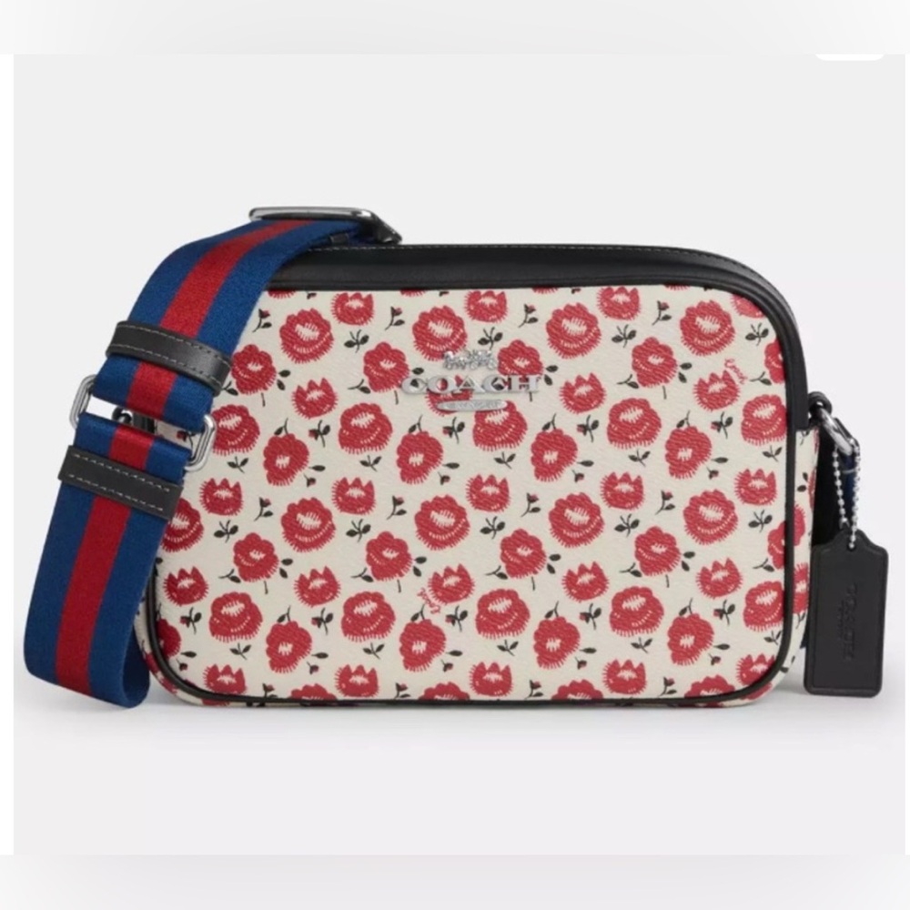 Coach Jamie Camera Floral Leather Trim Crossbody Bag - NWT